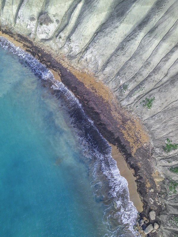Ghajn Tuffieħa Bay, aerial drone Mediterranean sea